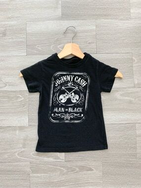 Johnny Cash Black The Man in Black Kids Toddler Tee Shirt 3T